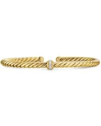 David Yurman - 18K Cablespira Flex Station Diamond Bangle - Lyst