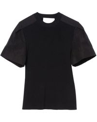 3.1 Phillip Lim - Panelled Fine-ribbed T-shirt - Lyst