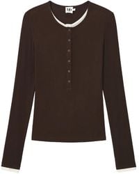 B+ AB - Long-Sleeve Half-Button T-Shirt - Lyst