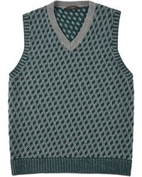 Zanone - Jacquard Wool Vest - Lyst