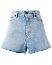 Saint Laurent - Spotted Back Denim Shorts - Lyst