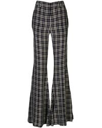 KHAITE - Stockard Check Flared Trousers - Lyst