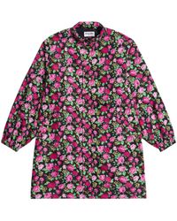 Balenciaga - Floral-print Hooded Raincoat - Lyst