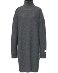 MM6 by Maison Margiela - High-Neck Knitted Midi Dress - Lyst