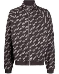 KENZO - Logo Print Zip-Up Jacket - Lyst