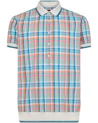 DSquared² - Logo-Print Checked Polo Shirt - Lyst
