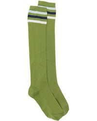 Marni - Striped-edge Ribbed Knee Socks - Lyst