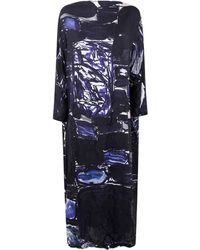 Daniela Gregis - Seidenkleid mit abstraktem Print - Lyst