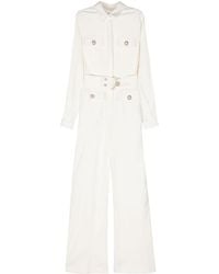 Elie Saab - Gabardine-Jumpsuit Mit Weitem Bein - Lyst