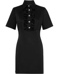 Philipp Plein - Mini-Jurk Met Ruches En Korte Mouwen - Lyst