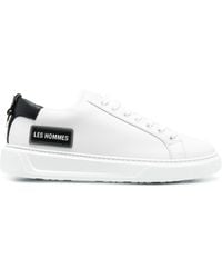 Les Hommes - Logo-patch Leather Sneakers - Lyst