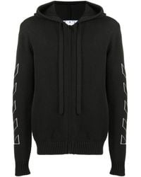 Off-White c/o Virgil Abloh - Diag Outline Knitted Zip-Up Hoodie - Lyst