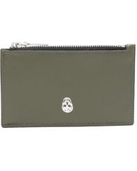McQueen - Skull-Detail Zip Card Holder - Lyst