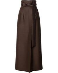 Alberta Ferretti - Satin Midi Skirt - Lyst
