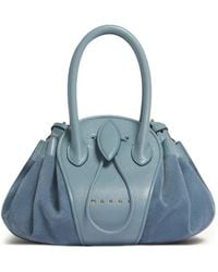 Marni - Leather And Suede Tulipea Small Handbag - Lyst