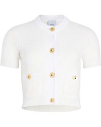 Patou - Cardigan Crop Con Lavorazione A Nido D'Ape - Lyst