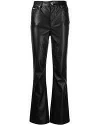 DKNY - Flared-leg Faux-leather Trousers - Lyst