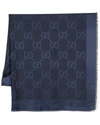 Gucci - Halstuch Aus Seide Und Wolle Mit Gg Jacquard - Lyst