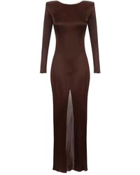 Elisabetta Franchi - Vestido largo con cuello redondo - Lyst