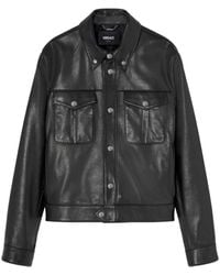 Versace - Leather Blouson Jacket - Lyst