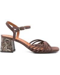 Chie Mihara - Leske Snakeskin-Print-Heel Sandals - Lyst