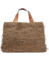 IBELIV - Onja Fringed Raffia Tote Bag - Lyst