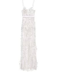 Genny - Floral-Appliqué Sequin-Embellished Maxi Dress - Lyst