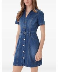 Morgan - Robe Courte Boutonnée À Manches Courtes - Lyst