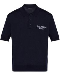 Balmain - Logo-Detail Polo T-Shirt - Lyst