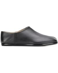 Maison Margiela - Black Leather Tabi Slip-ons - Lyst