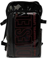 DIESEL - Patent-Finish Logo-Print Backpack - Lyst