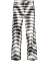 10 Crosby Derek Lam Брюки Прямого Кроя В Клетку Гингем С Полосками По Бокам - Черный