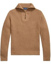 Polo Ralph Lauren - Waffle-Knit Quarter-Zip Sweater - Lyst