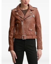 Pinko - Leather Biker Jacket - Lyst