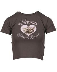 VIVAMUS - Cats Graphic-Print Cropped T-Shirt - Lyst
