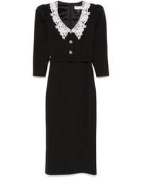 Nissa - Lace-Collar Midi Dress - Lyst