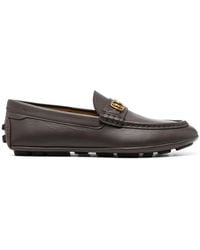 Bally - Logo-Plaque Leather Moccasins - Lyst