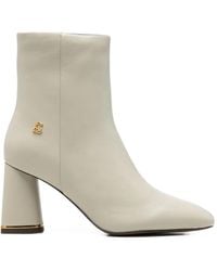 Coccinelle - Logo-Plaque Block-Heel Ankle Boots - Lyst