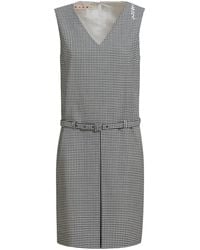 Marni - Check-Pattern Mini Dress - Lyst