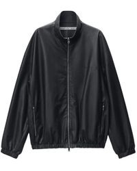 Alexander Wang - Zip-Up Leather Bomber Jacket - Lyst