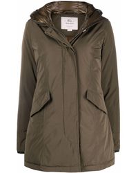 Woolrich - Logo-patch Hooded Down Padded Coat - Lyst
