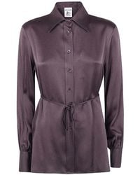 Semicouture - Tie-Waist Long-Sleeve Shirt - Lyst