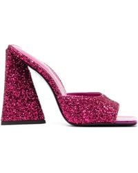 The Attico - Devon 115Mm Glitter Mules - Lyst