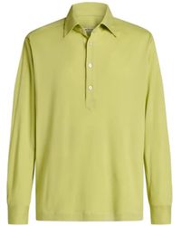 Kiton - Long-Sleeved Cotton-Jersey Polo Shirt - Lyst