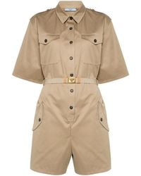 Prada - Belted Playsuit - Lyst