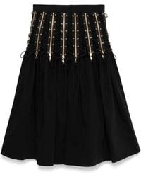 Undercover - Zipped Lace-up Midi Skirt - Lyst