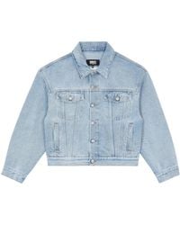 MM6 by Maison Martin Margiela - Button-Up Denim Jacket - Lyst