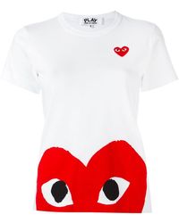 COMME DES GARÇONS PLAY - Camiseta con estampado de corazones - Lyst