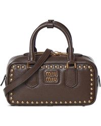 Miu Miu - Arcadie Studded Leather Bag - Lyst