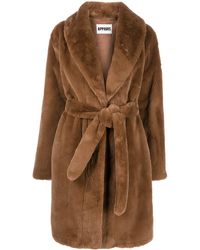 Apparis - Bree Belted Faux-fur Coat - Lyst